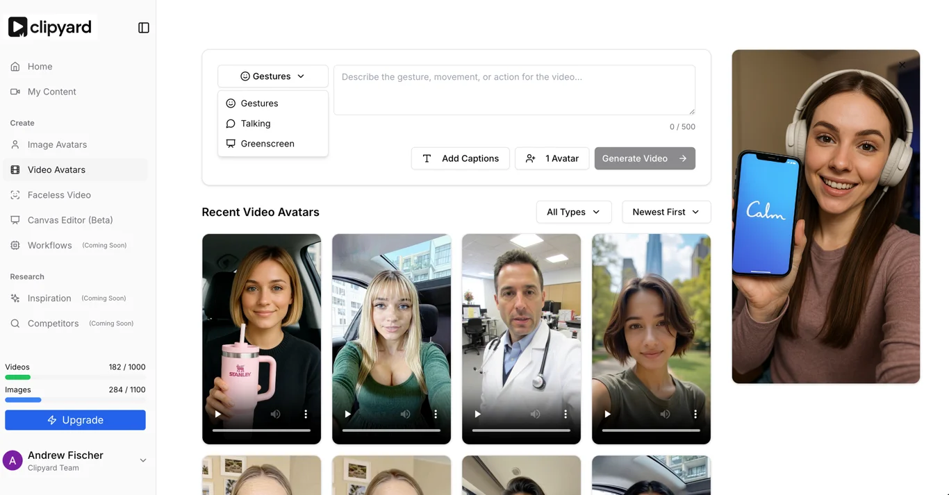 100+ AI Avatars for UGC Video Generation